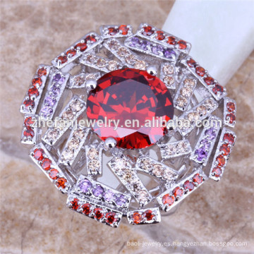 Anillos de moda Ruby Crystal Diamond Big Ring